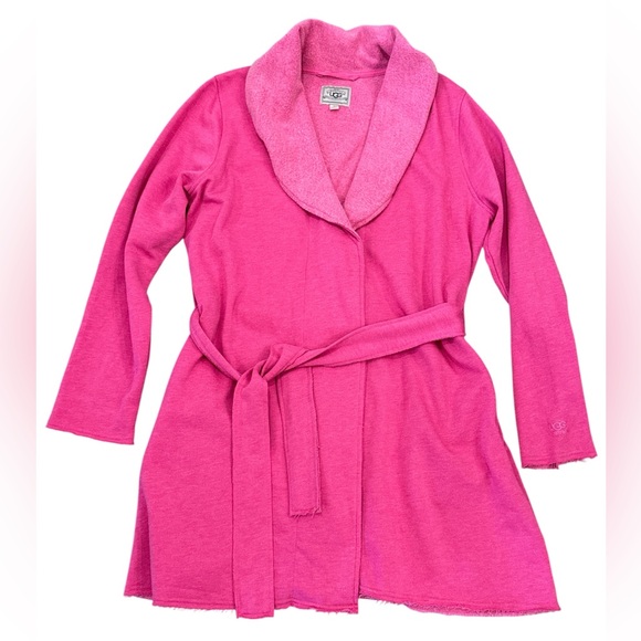 UGG Robe Womens XL Hot Pink Duffield II RN 88276 Pockets Warm Belted Long GUC